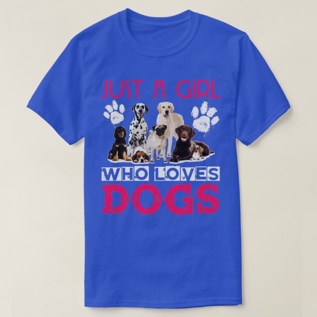 T-shirt Juste une fille qui aime Chiens - Chiot drôle (3) (Design devant)