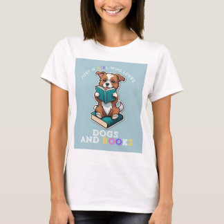 T-shirt Juste une fille qui aime Chiens et Livres Chemise