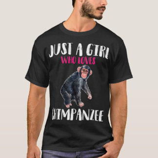 T-shirt Juste une fille qui aime Chimpanzé Amoureux des an