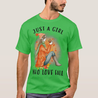 T-shirt Juste Une Fille Qui Aime Chute Café Citrouille Der