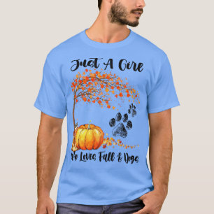 T-shirt Juste une fille qui aime Chute & Chiens Citrouille