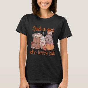 T-shirt Juste Une Fille Qui Aime Chute Citrouille Coquette