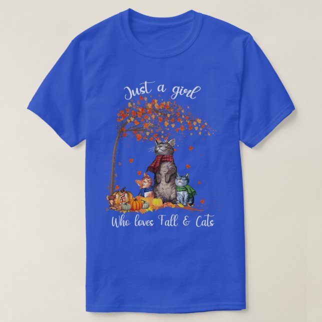 T-shirt Juste Une Fille Qui Aime Chute Et Chats Citrouille (Design devant)