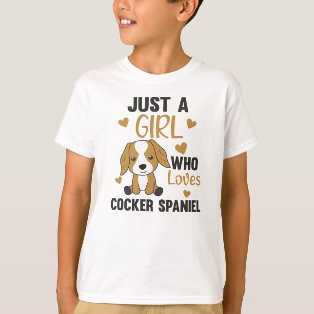 T-shirt Juste Une Fille Qui Aime Cocker Spaniel Kawaii Chi (Devant)