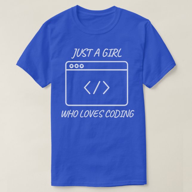 T-shirt Juste une fille qui aime coder fille coder 1 (Design devant)