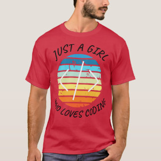 T-shirt Juste une fille qui aime coder fille coder blanc