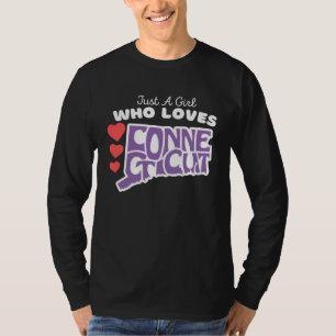 T-shirt Juste une fille qui aime Connecticut  Jolies Fille
