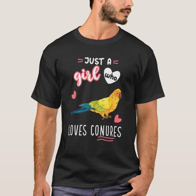 T-shirt Juste Une Fille Qui Aime Conure Un Oiseau De Perro (Devant)