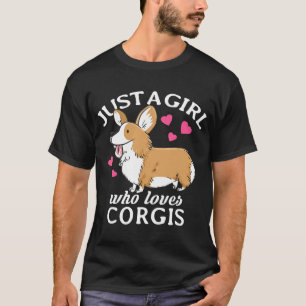 T-shirt Juste une fille qui aime Corgis Femmes Jeunes Enfa