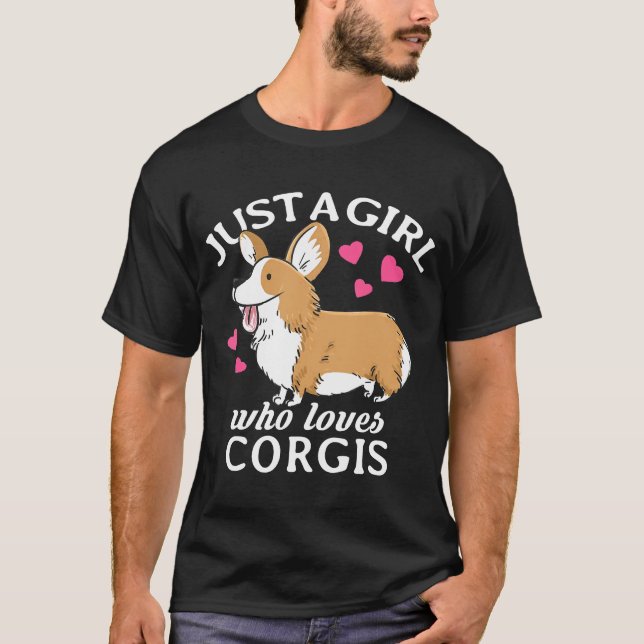 T-shirt Juste une fille qui aime Corgis Femmes Jeunes Enfa (Devant)