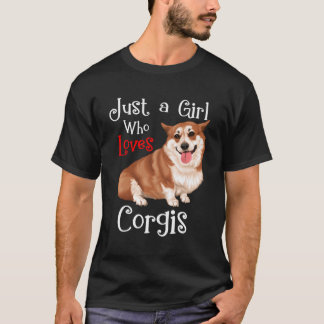 T-shirt Juste Une Fille Qui Aime Corgis Mignonne Design 4
