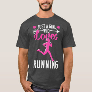 T-shirt Juste Une Fille Qui Aime Courir Des Filles Terrain