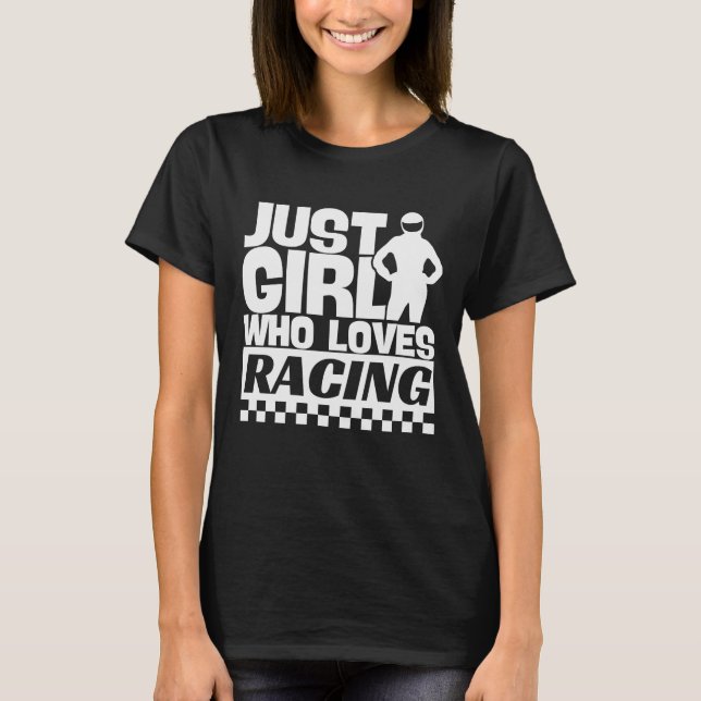 T-shirt Juste une fille qui aime courir la chemise, Racing (Devant)