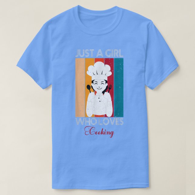 T-shirt Juste une fille qui aime cuisiner  (Design devant)