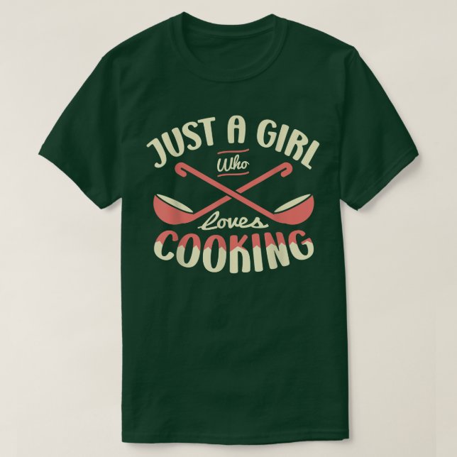 T-shirt Juste une fille qui aime cuisiner pour un sous-che (Design devant)