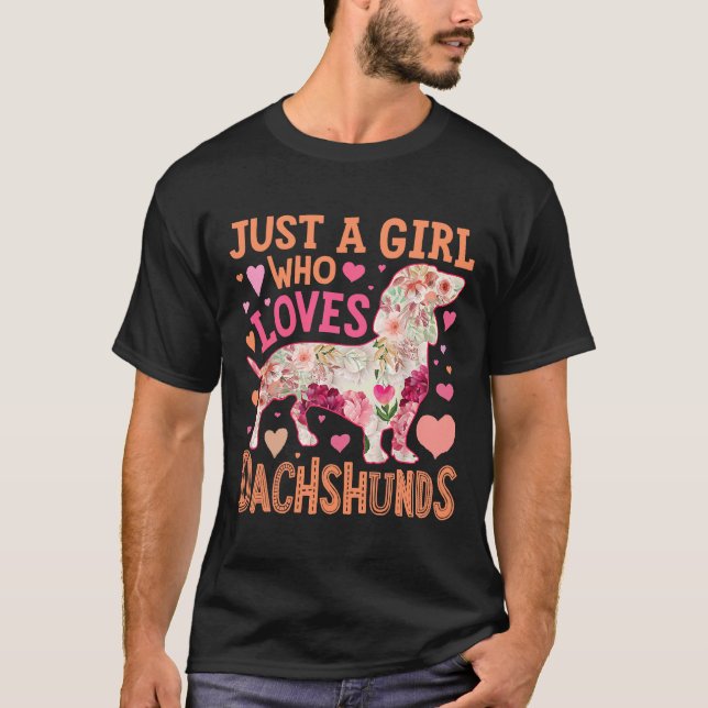 T-shirt Juste Une Fille Qui Aime Dachshund (Devant)