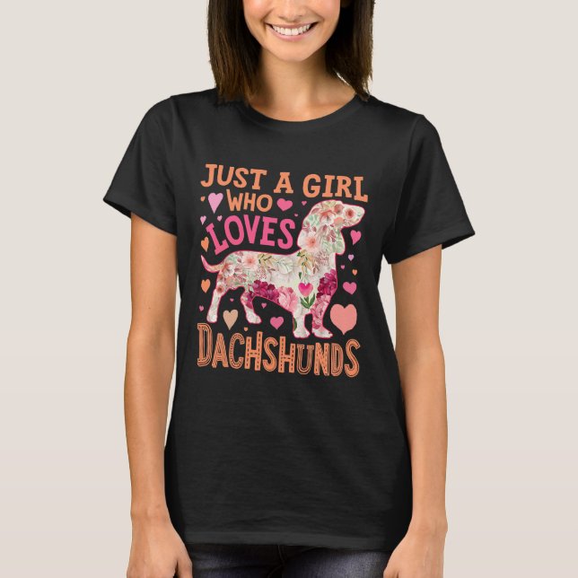 T-shirt Juste Une Fille Qui Aime Dachshund (Devant)