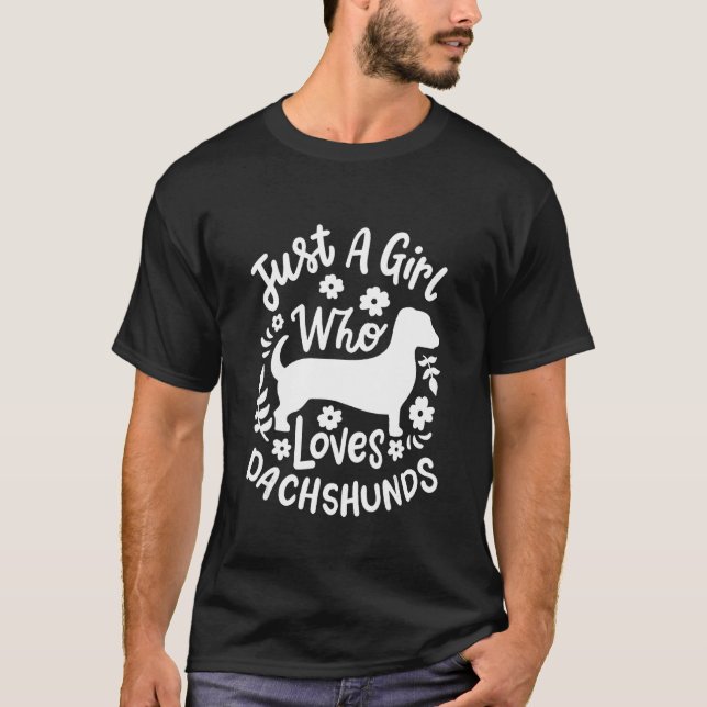 T-shirt Juste une fille qui aime Dachshunds (Devant)
