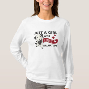 T-shirt Juste une fille qui aime Dalmatien Kawaii Chien