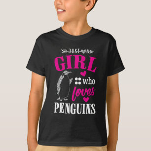 T-shirt Juste une fille qui aime des pingouins