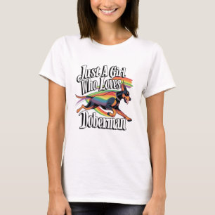 T-shirt Juste une fille qui aime Doberman