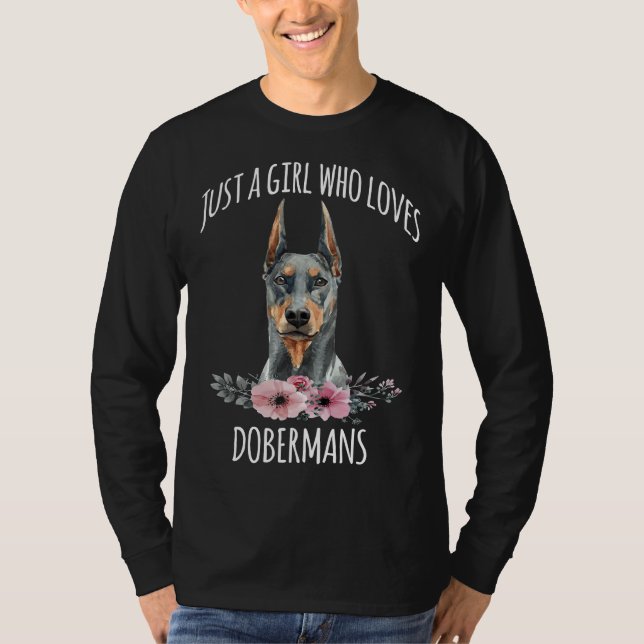 T-shirt Juste Une Fille Qui Aime Dobermans Dobermann Lover (Devant)