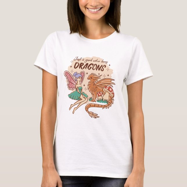 T-shirt Juste une fille qui aime Dragons Fairy (Devant)