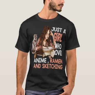T-shirt Juste une fille qui aime et l'esquisse