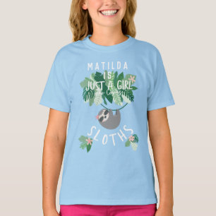 T-shirt Juste une fille qui aime floral tropical de
