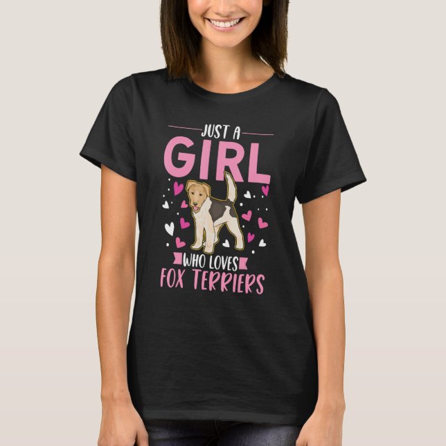 T-shirt Juste une fille qui aime Fox Terriers (Devant)