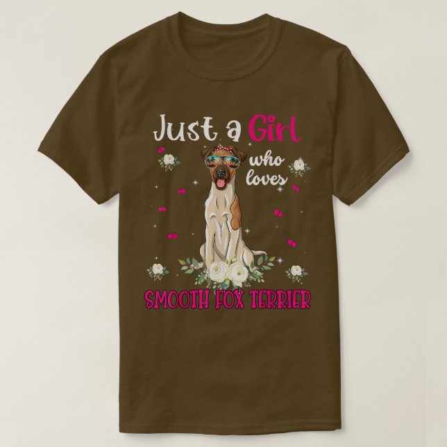 T-shirt Juste Une Fille Qui Aime Fumée Fox Terrier Chien F (Design devant)