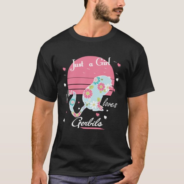 T-shirt Juste Une Fille Qui Aime Gerbils Pet Mouse Gerbil (Devant)