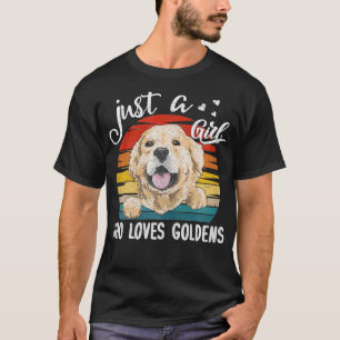 T-shirt Juste Une Fille Qui Aime Golden Retrievers Mignonn