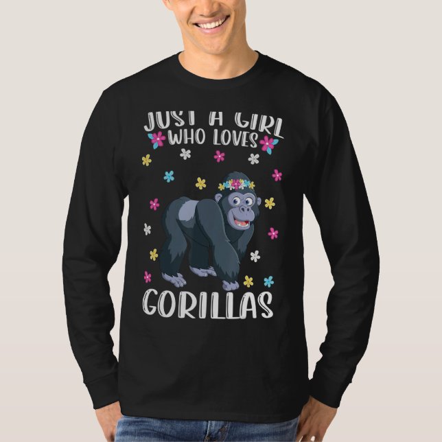 T-shirt Juste Une Fille Qui Aime Gorillas Cute Gorilla (Devant)