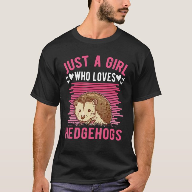T-shirt Juste Une Fille Qui Aime Hérisson Fille (Devant)