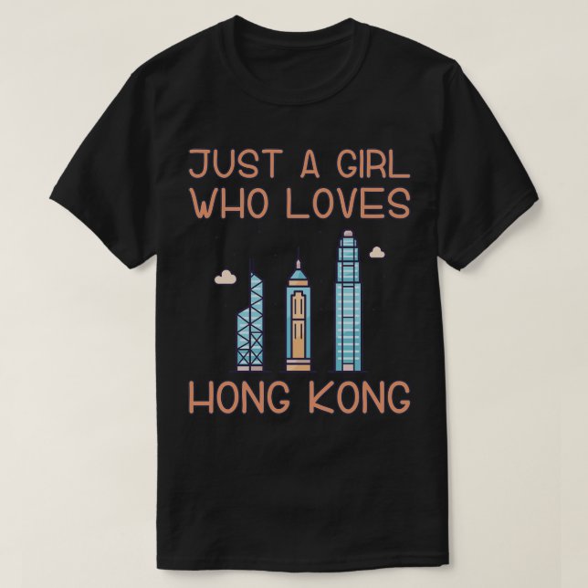 T-shirt Juste une fille qui aime Hong Kong (Design devant)