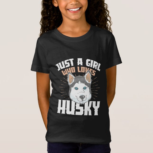 T-Shirt Juste Une Fille Qui Aime Husky (Devant)