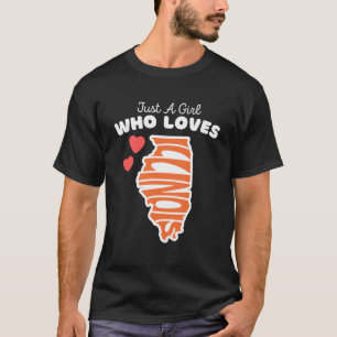 T-shirt Juste une fille qui aime Illinois mignonne filles 