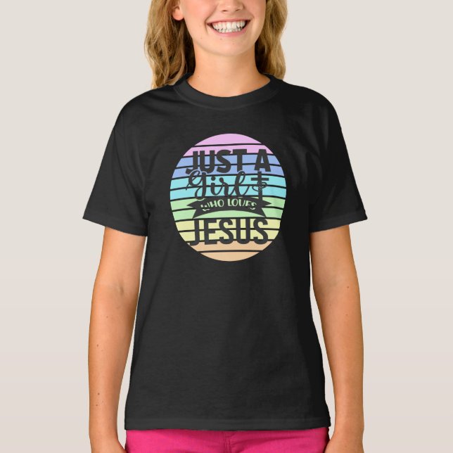 T-shirt Juste une fille qui aime Jésus (Devant)