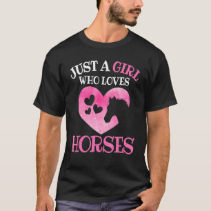 T-shirt Juste Une Fille Qui Aime Jésus Chevaux Équitation
