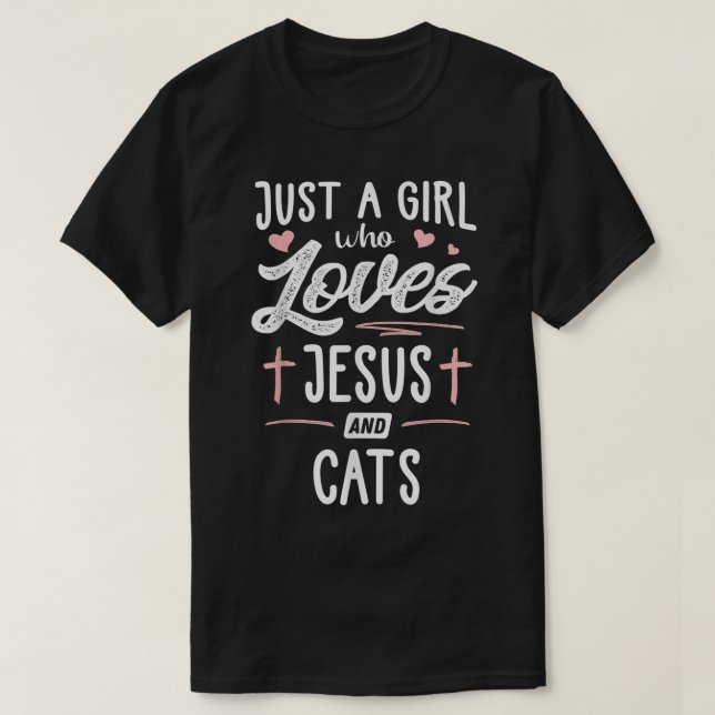 T-shirt Juste Une Fille Qui Aime Jésus Et Chats Femmes (Design devant)