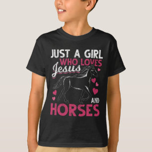 T-shirt Juste Une Fille Qui Aime Jésus Et Chevaux Christ D
