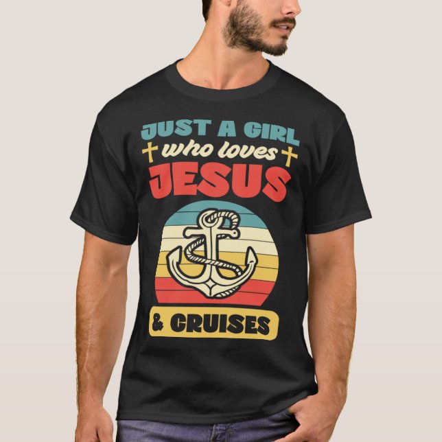 T-shirt Juste Une Fille Qui Aime Jésus Et Croisières Chrét (Devant)
