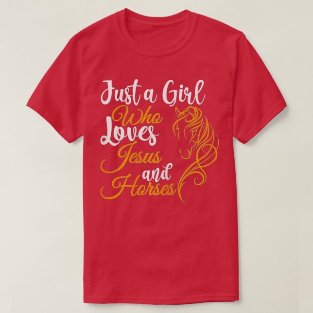 T-shirt Juste une fille qui aime Jésus et les chevaux Chri (Design devant)