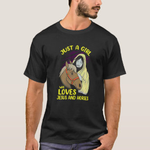 T-shirt Juste Une Fille Qui Aime Jésus Et Les Chevaux Équ