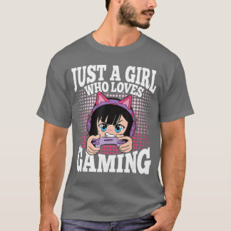 T-shirt Juste une fille qui aime jeu vidéo drôle Gameuse F