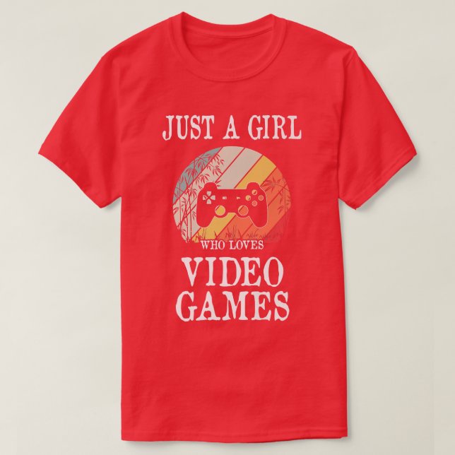 T-shirt Juste une fille qui aime Jeux Vidéo Premium T-shir (Design devant)