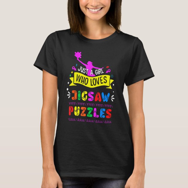 T-shirt Juste Une Fille Qui Aime Jigsaw Puzzles Jigsaw Puz (Devant)