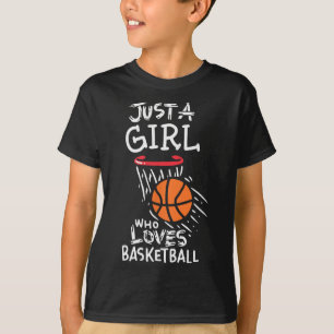 T-shirt Juste une fille qui aime jouer au basket-ball