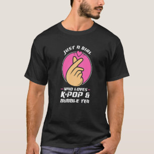 T-shirt juste une fille qui aime k pop & buble tea K pop m